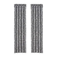 Queen Street Bylthe Pewter Rod Pocket Blackout Set of 2 Curtain Panel