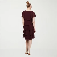 S. L. Fashions Womens V Neck Short Sleeve Shift Dress