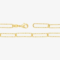 Silver Reflections Womens 18K Gold Over Brass 18 Inch Paperclip Chain Necklace