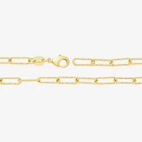 Silver Reflections Womens 18K Gold Over Brass 18 Inch Paperclip Chain Necklace