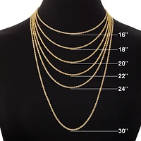 Silver Reflections Womens 18K Gold Over Brass 18 Inch Paperclip Chain Necklace