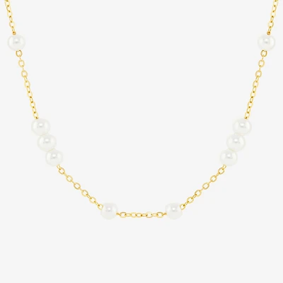 Silver Reflections Womens 18K Gold Over Brass 18 Inch Cable Chain Necklace