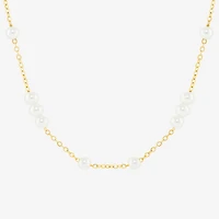 Silver Reflections Womens 18K Gold Over Brass 18 Inch Cable Chain Necklace
