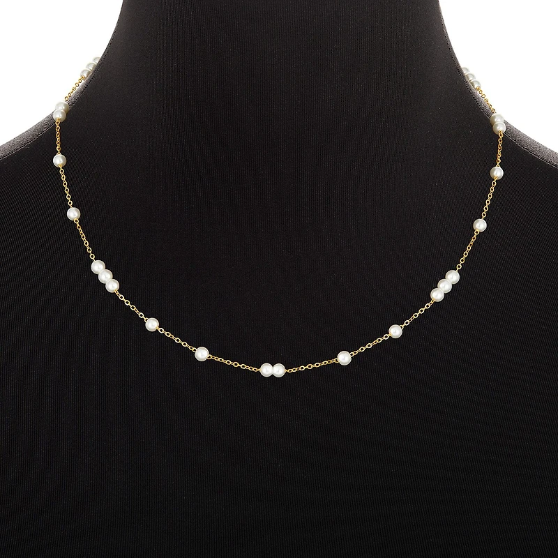 Silver Reflections Womens 18K Gold Over Brass 18 Inch Cable Chain Necklace