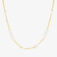 Silver Reflections Womens 18K Gold Over Brass 18 Inch Cable Chain Necklace