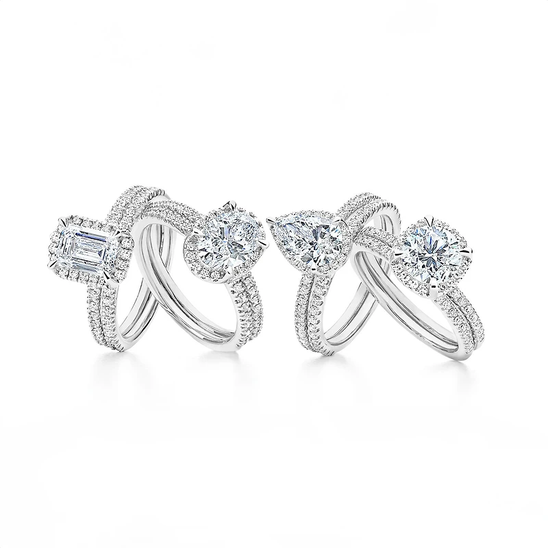 Signature By Modern Bride Womens 2 CT. T.W. Lab Grown White Diamond 10K or 14K Gold Oval Side Stone Bridal Set