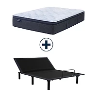 Serta Perfect Sleeper Blue Lagoon Nights 14.5" Plush Pillow Top - Mattress + Adjustable Base