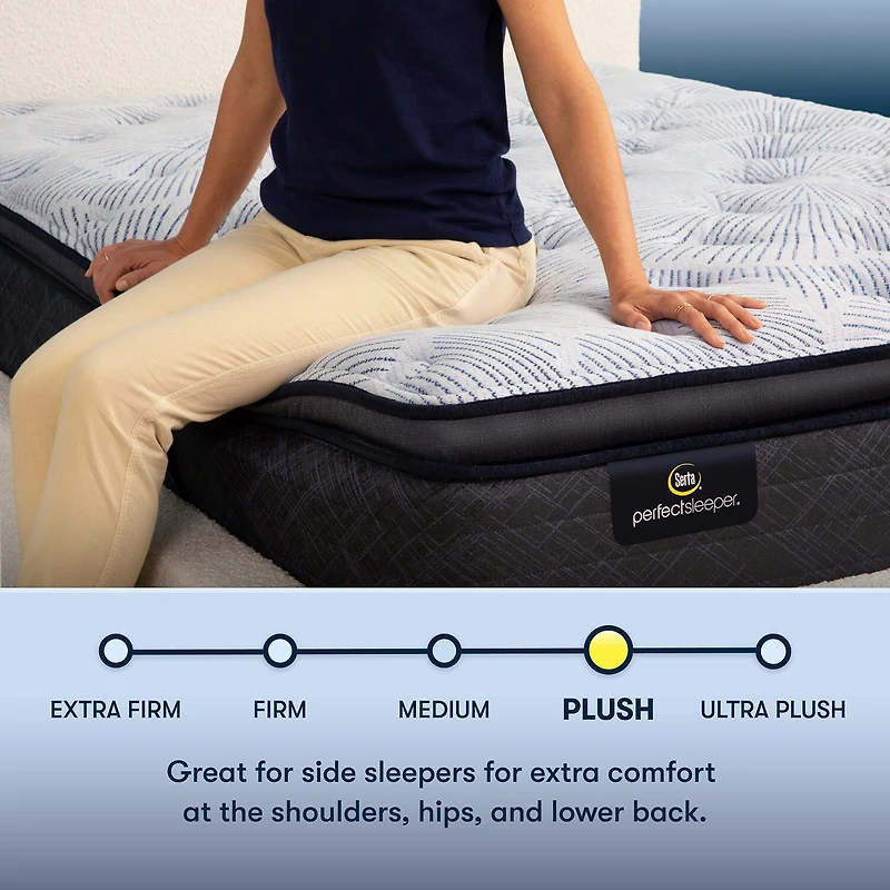 Serta Perfect Sleeper Blue Lagoon Nights 14.5" Plush Pillow Top - Mattress + Adjustable Base