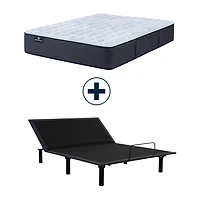 Serta Perfect Sleeper Blue Lagoon Nights 13.5" Medium Tight Top - Mattress + Adjustable Base