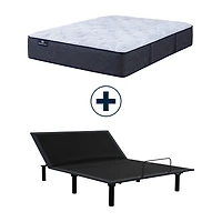 Serta Perfect Sleeper Blue Lagoon Nights 13.5" Plush Tight Top - Mattress + Adjustable Base