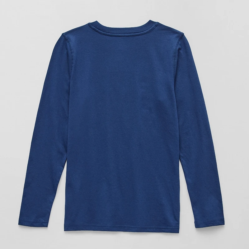 Thereabouts Little & Big Kid Boys Crew Neck Long Sleeve Regular Fit Graphic T-Shirt