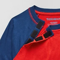 Thereabouts Little & Big Kid Boys Easy-on + Easy-off Sensory Friendly Crew Neck Long Sleeve Adaptive T-Shirt