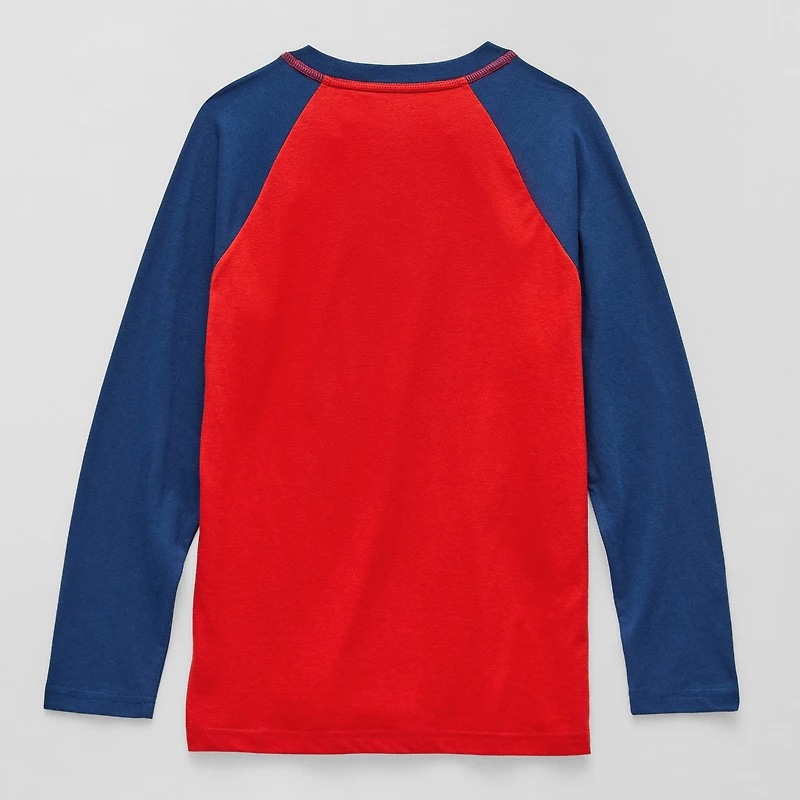 Thereabouts Little & Big Kid Boys Easy-on + Easy-off Sensory Friendly Crew Neck Long Sleeve Adaptive T-Shirt