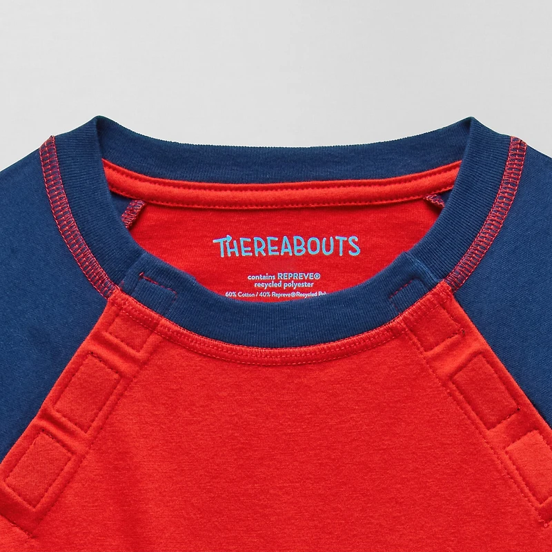 Thereabouts Little & Big Kid Boys Easy-on + Easy-off Sensory Friendly Crew Neck Long Sleeve Adaptive T-Shirt