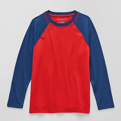 Thereabouts Little & Big Kid Boys Easy-on + Easy-off Sensory Friendly Crew Neck Long Sleeve Adaptive T-Shirt