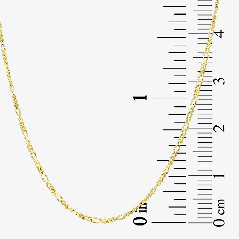 Womens 10K Gold 18 Inch Figaro Chain Necklace