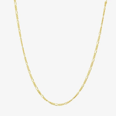 Womens 10K Gold 18 Inch Figaro Chain Necklace