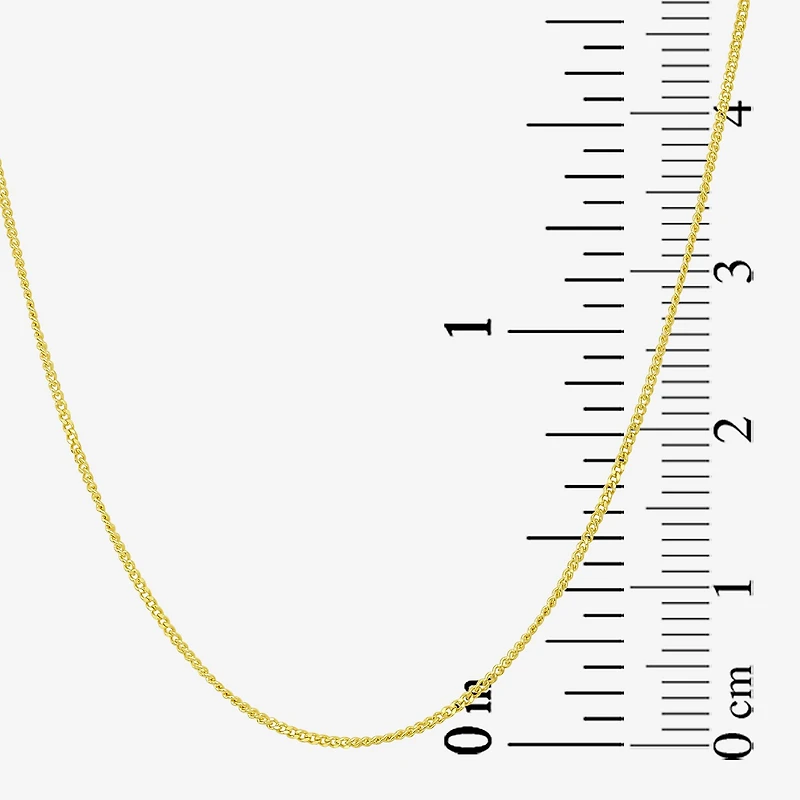 Womens 10K Gold 18 Inch Curb Chain Necklace