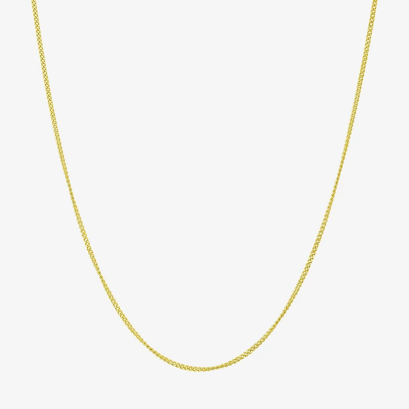 Womens 10K Gold 18 Inch Curb Chain Necklace