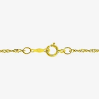 Womens 10K Gold 18 Inch Singapore Chain Necklace