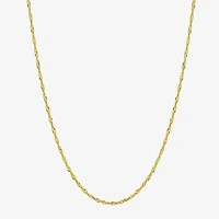 Womens 10K Gold 18 Inch Singapore Chain Necklace