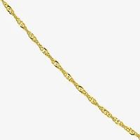 Womens 10K Gold 18 Inch Singapore Chain Necklace