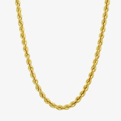 Made in Italy Unisex Adult 10K Gold 22 Inch Rope Chain Necklace
