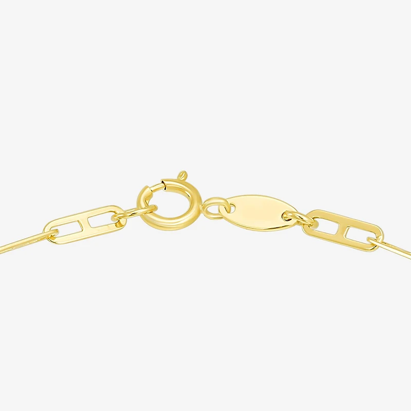 Womens 10K Gold 7.5 Inch Chain Bracelet