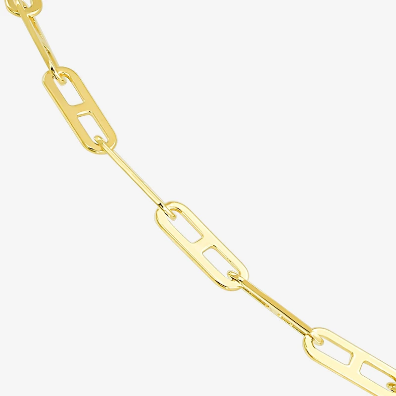 Womens 10K Gold 7.5 Inch Chain Bracelet