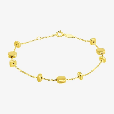 Womens 10K Gold Semisolid Chain Bracelet