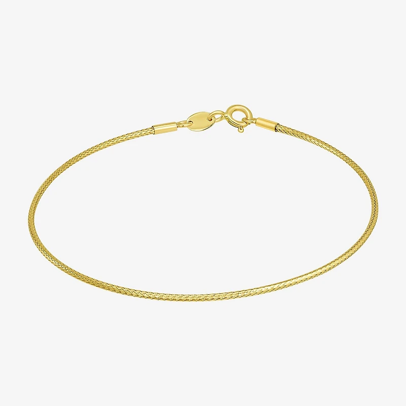 Made in Italy Womens 10K Gold 7.5 Inch Mesh Chain Bracelet