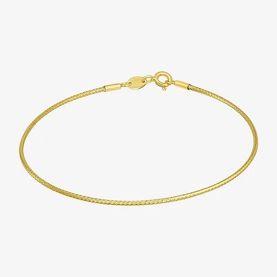 Made in Italy Womens 10K Gold 7.5 Inch Mesh Chain Bracelet
