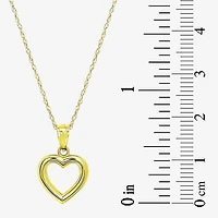 Womens 10K Gold Heart 18 Inch Pendant Necklace