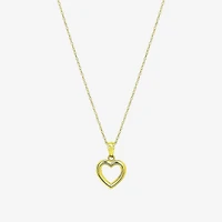 Womens 10K Gold Heart 18 Inch Pendant Necklace