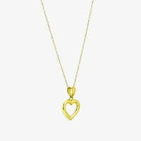 Womens 10K Gold Heart 18 Inch Pendant Necklace