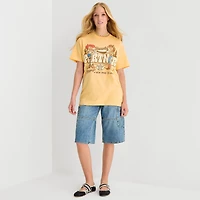 Womens Juniors Crew Neck Short Sleeve Loose Fit Toy Story Graphic T-Shirt