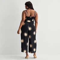 Premier Amour Womens Straight Neck Sleeveless Plus Jumpsuit