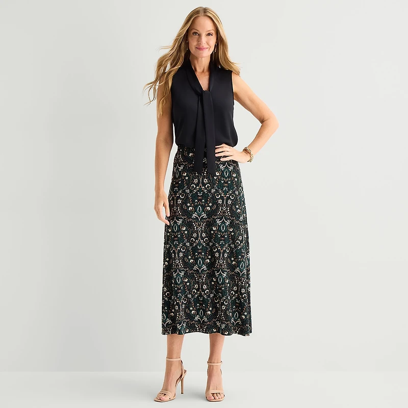 Black Label by Evan-Picone Womens Maxi Skirt