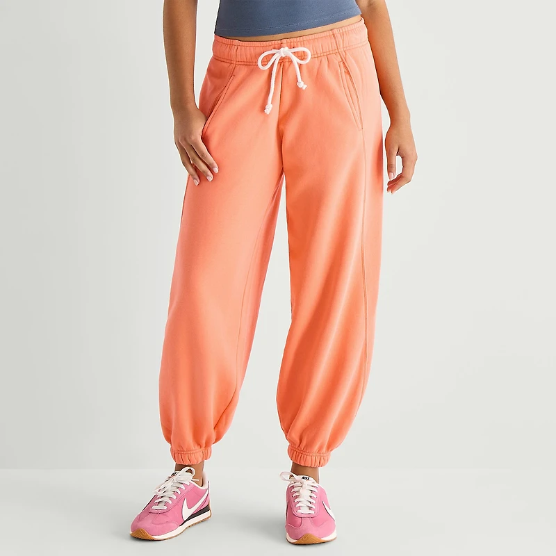 Arizona Womens Juniors Cuffed Fleece Sweatpant