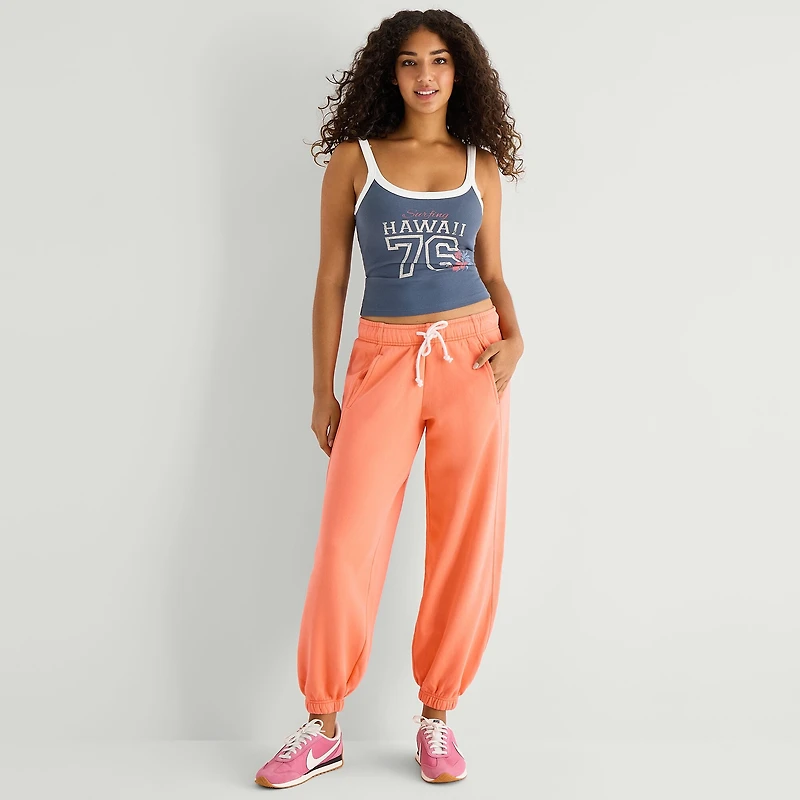 Arizona Womens Juniors Cuffed Fleece Sweatpant
