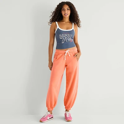 Arizona Womens Juniors Cuffed Fleece Sweatpant