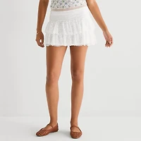 Forever 21 Womens Juniors Low Rise Mini Flared Skirt