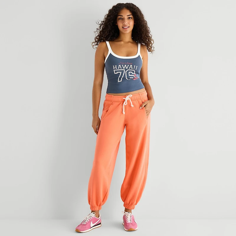 Arizona Womens Juniors Scoop Neck Sleeveless Tank Top