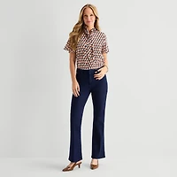 Liz Claiborne Womens Mid Rise Flare Leg Jean