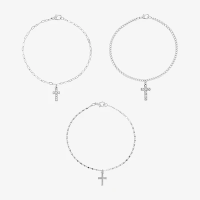 Forever 21 Womens 9 Inch Solid Snake Cross Ankle Bracelet