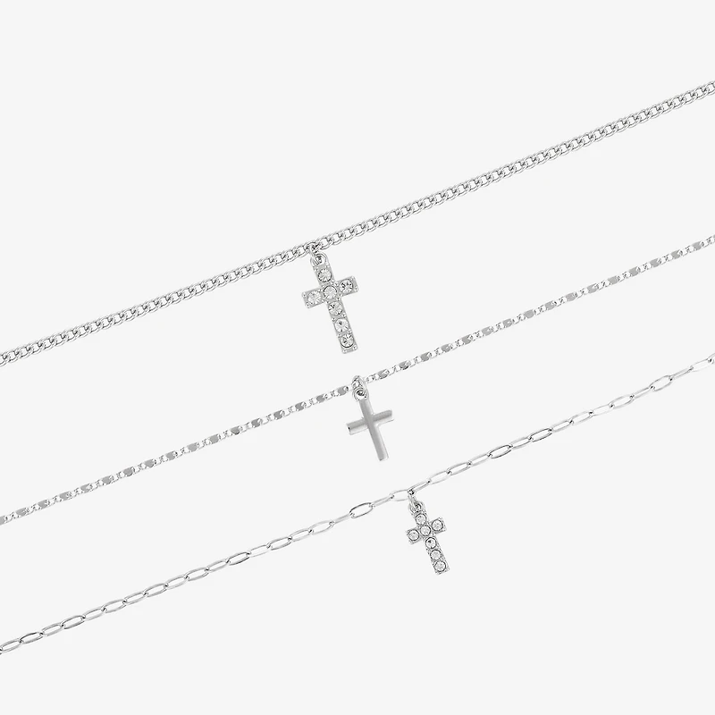 Forever 21 Womens 9 Inch Solid Snake Cross Ankle Bracelet