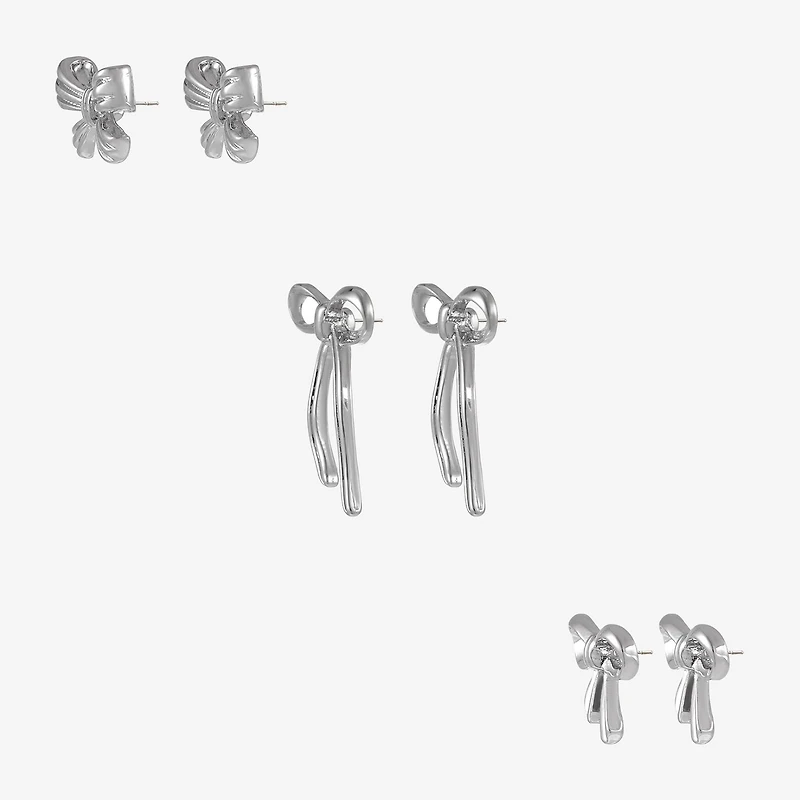 Forever 21 Womens Bow 3 Pair Earring Set