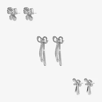 Forever 21 Womens Bow 3 Pair Earring Set