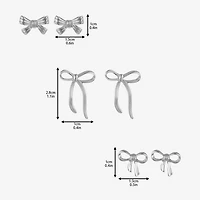 Forever 21 Womens Bow 3 Pair Earring Set