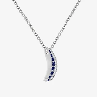 Lab Created Gemstone Sterling Silver Round 18 Inch Pendant Necklace